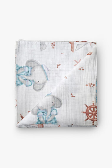 Bavlněná tetra plena s potiskem Sloník