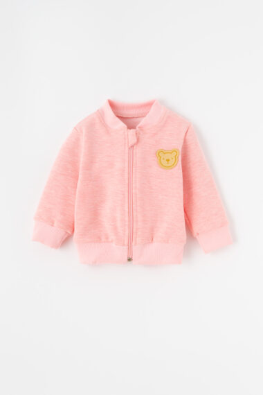 Kojenecká bomber bunda v broskvové barvě