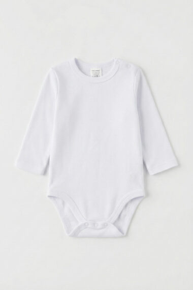 Body gładkie białe długi rękaw basic