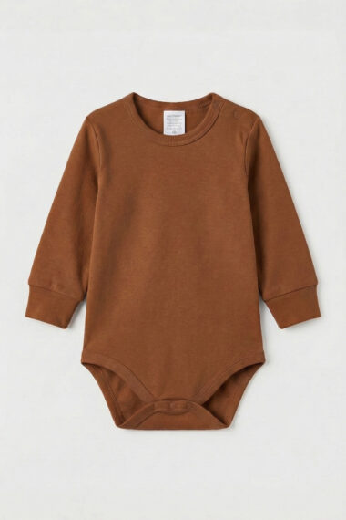 Body z długim rękawem brąz