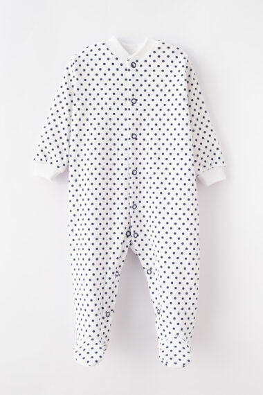 Pajacyk niemowlęcy granatowe groszki