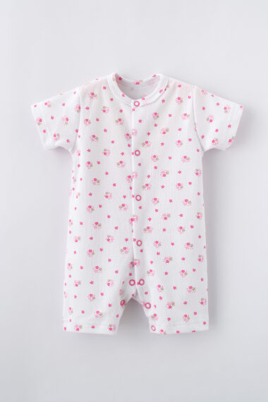Rampers niemowlęcy różowe kwiatki