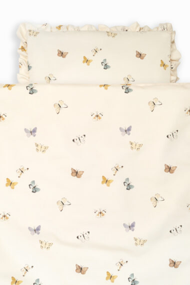 Lenjerie de pat pentru bebeluși, două piese, Fluturi